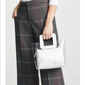 STAUD PVC White Mini Shirley Top Handle Bag